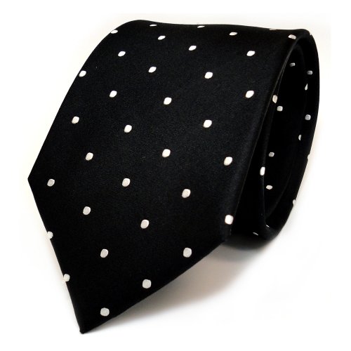 TigerTie Designer Seidenkrawatte in schwarz weiss gepunktet TigerTie Designer Seidenkrawatte in schwarz weiss gepunktet von TigerTie