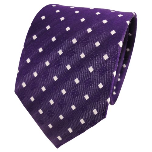 TigerTie Designer Seidenkrawatte in violett lila dunkellila weiß gepunktet TigerTie Designer Seidenkrawatte in violett lila dunkellila weiß gepunktet von TigerTie