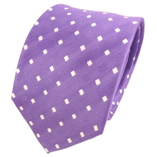 TigerTie Designer Seidenkrawatte in violett lila weiß gepunktet TigerTie Designer Seidenkrawatte in violett lila weiß gepunktet von TigerTie