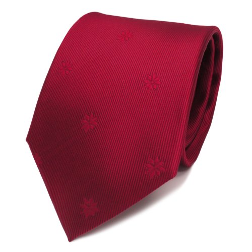 TigerTie Designer Seidenkrawatte rot karminrot gemustert - Krawatte Seide Silk Binder von TigerTie