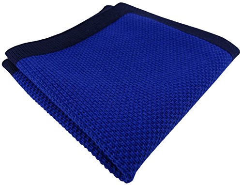 TigerTie Designer Strick Einstecktuch in blau royal marine Uni - 100% Baumwolle von TigerTie