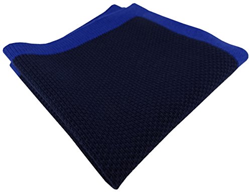 TigerTie Designer Strick Einstecktuch in royal marine blau Uni - 100% Baumwolle von TigerTie