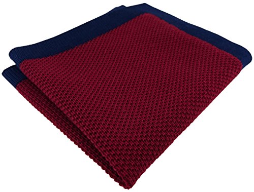 TigerTie Designer Strick Einstecktuch in weinrot dunkelrot bordeaux marine Uni - 100% Baumwolle von TigerTie