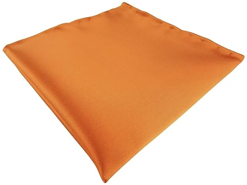 TigerTie Einstecktuch handrolliert in orange einfarbig Uni - Gr. 25 x 25 cm von TigerTie