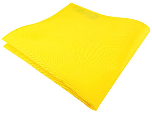 TigerTie Einstecktuch in gelb leuchtgelb neongelb einfarbig Uni Rips gemustert von TigerTie
