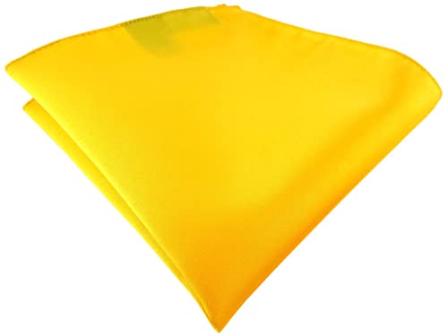 TigerTie - Satin Einstecktuch in gelb sonnengelb einfarbig Uni - Tuch Polyester - Größe 26 x 26 cm von TigerTie