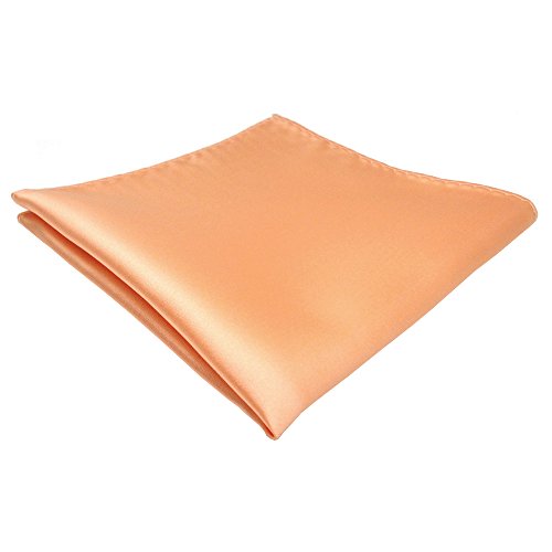 TigerTie Einstecktuch in lachs orange einfarbig Uni - Tuch Polyester - Größe 26 x 26 cm von TigerTie