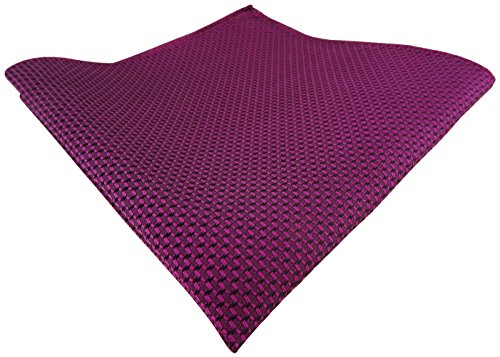 TigerTie Einstecktuch in lila magenta beere schwarz gemustert - 100% Seide - 30 x 30 cm von TigerTie