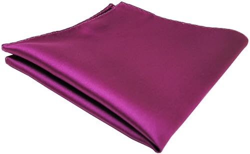 TigerTie Einstecktuch in lila magenta fuchsia einfarbig Uni - Tuch Polyester - Größe 26 x 26 cm von TigerTie