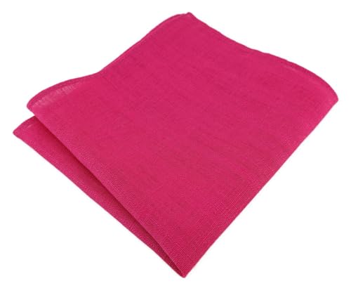 TigerTie Einstecktuch in magenta einfarbig Uni - Kavalierstuch 100% Leinen - Stecktuchgröße 26 x 26 cm von TigerTie