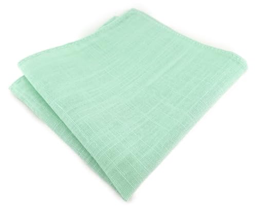 TigerTie Einstecktuch in mint einfarbig Uni - Kavalierstuch 100% Leinen - Stecktuchgröße 26 x 26 cm von TigerTie