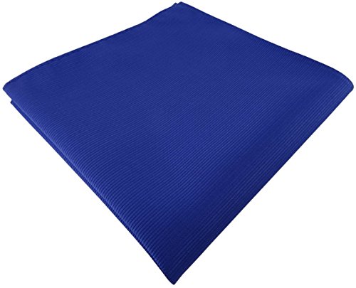 TigerTie Einstecktuch in royal blau einfarbig Uni Rips gemustert von TigerTie