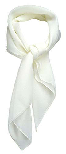 TigerTie Feines Damen Chiffon Nickituch in creme einfarbig Uni - Größe 58 cm x 58 cm - Tuch Halstuch Schal von TigerTie