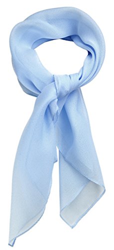 TigerTie Feines Damen Chiffon Nickituch in hellblau einfarbig Uni - Größe 58 cm x 58 cm - Tuch Halstuch Schal von TigerTie