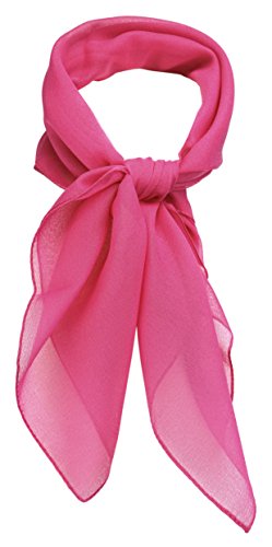 TigerTie Feines Damen Chiffon Nickituch in pink einfarbig Uni - Größe 58 cm x 58 cm - Tuch Halstuch Schal von TigerTie