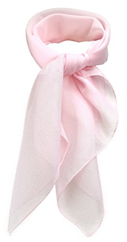 TigerTie Feines Damen Chiffon Nickituch in rosa einfarbig Uni - Größe 58 cm x 58 cm - Tuch Halstuch Schal von TigerTie