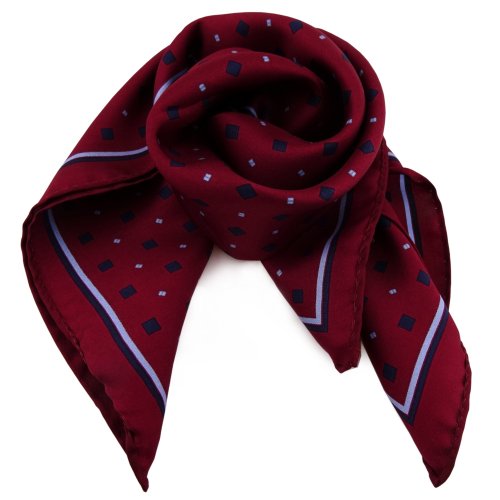 TigerTie Feines Damen Nickituch in Seide rot blau dunkelblau 53 x 53 - Tuch Halstuch Schal von TigerTie