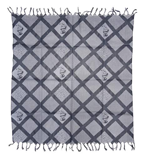 TigerTie Halstuch grau anthrazit blaustich Motiv Zylinder-Totenkopf gemustert mit Fransen TigerTie Halstuch grau anthrazit blaustich Motiv Zylinder-Totenkopf gemustert mit Fransen von TigerTie