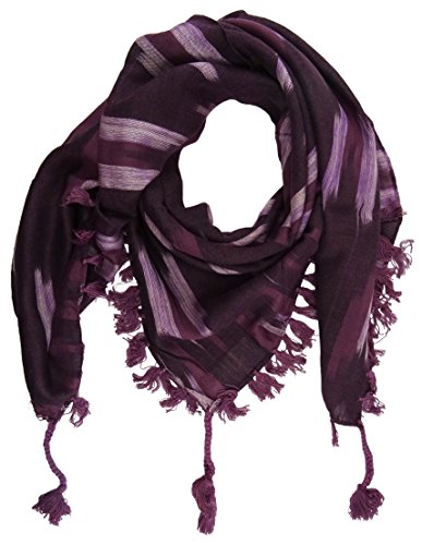 TigerTie Halstuch in bordeaux violett silber gemustert mit Fransen - Gr. 95 x 95 cm von TigerTie