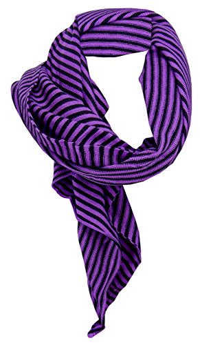TigerTie Halstuch in lila schwarz gestreift - Halstüchgröße 90 x 90 cm von TigerTie