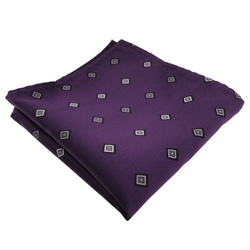 TigerTie - Herren Designer Einstecktuch in violett lila anthrazit grau gemustert von TigerTie
