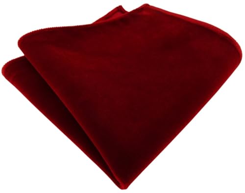 TigerTie - Herren Einstecktuch in rot dunkelrot aus hochwertigem Baumwollsamt – samtig weiches, edles Accessoire mit matter Optik. Perfekt abgestimmt für festliche Outfits, Hochzeit und Gala. von TigerTie