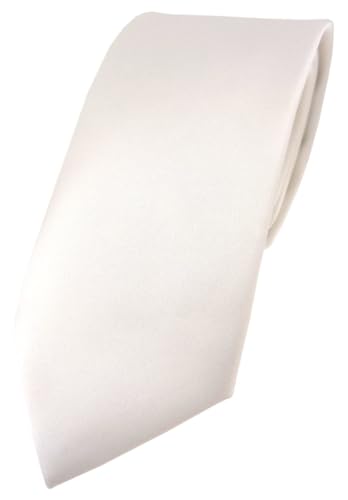 TigerTie Herren Krawatte – Klassische 7,5 cm Krawatte in cremeweiss einfarbigem Design, ideal für Geschäftstermine, festliche Anlässe und die Freizeit von TigerTie
