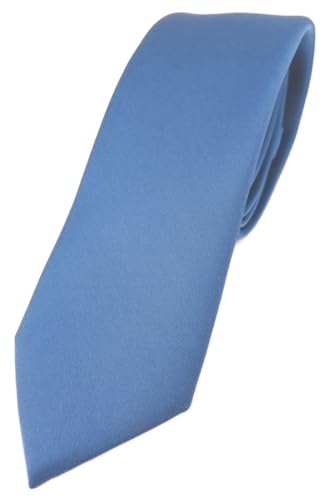 TigerTie Herren Krawatte – schmale 5,5 cm Krawatte in capriblau einfarbigem Design, ideal für Geschäftstermine, festliche Anlässe und die Freizeit von TigerTie