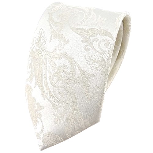 TigerTie Hochzeit Seidenkrawatte ecrue creme Paisley Uni - Krawatte 100% reine Seide TigerTie Hochzeit Seidenkrawatte ecrue creme Paisley Uni - Krawatte 100% reine Seide von TigerTie