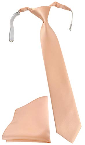 TigerTie Kinderkrawatte Einstecktuch in lachs einfarbig Uni - vorgebundener Knoten (fest vernäht) mit Gummizug von TigerTie