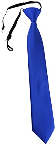 TigerTie Kinderkrawatte blau royal Uni - Krawatte vorgebunden mit Gummizug von TigerTie