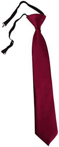 TigerTie Kinderkrawatte bordeaux Uni - Krawatte vorgebunden mit Gummizug von TigerTie
