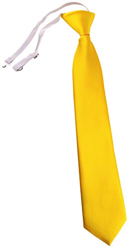 TigerTie Kinderkrawatte gelb Uni - Krawatte vorgebunden mit Gummizug von TigerTie