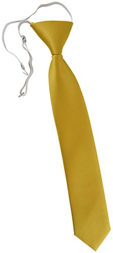 TigerTie Kinderkrawatte in gold Uni - Krawatte vorgebunden mit Gummizug von TigerTie