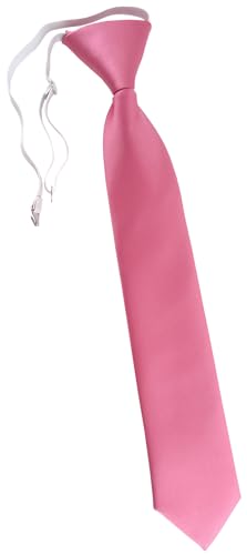 TigerTie Kinderkrawatte in hellpink Uni - Krawatte vorgebunden mit Gummizug von TigerTie
