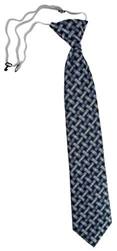 TigerTie Kinderkrawatte in mint blau schwarz - Motiv Flechtmuster - Kindersicherheitskrawatte vorgebunden mit Gummizug von TigerTie