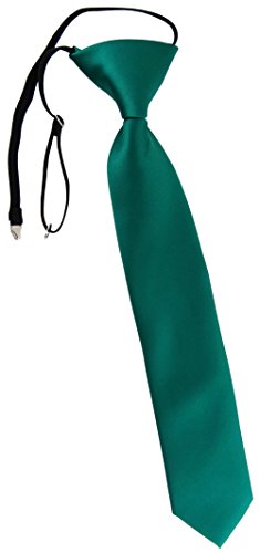 TigerTie Kinderkrawatte in petrolgrün Uni - Krawatte vorgebunden mit Gummizug von TigerTie