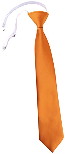 TigerTie Kinderkrawatte orange Uni - Krawatte vorgebunden mit Gummizug von TigerTie