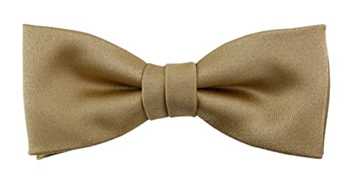 TigerTie Kleinkinder Baby Fliege in dunkelgold Uni - Gr. 29 bis 50 cm Halsumfang verstellbar + Aufbewahrungsbox von TigerTie