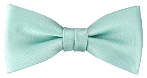 TigerTie Kleinkinder Baby Fliege in mint grün Uni - Gr. 29 bis 50 cm Halsumfang verstellbar + Aufbewahrungsbox von TigerTie