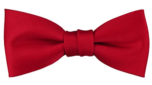 TigerTie Kleinkinder Baby Fliege in rot knallrot Uni - Gr. 29 bis 50 cm Halsumfang verstellbar + Aufbewahrungsbox von TigerTie