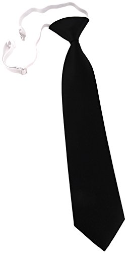 TigerTie Kleinkinder Kinderkrawatte in schwarz Uni - vorgebunden mit Gummizug von TigerTie