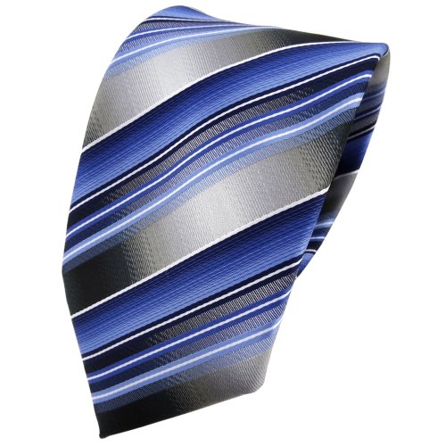 TigerTie Designer Krawatte in blau hellblau silber anthrazit grau gestreift - Tie Binder TigerTie Designer Krawatte in blau hellblau silber anthrazit grau gestreift - Tie Binder von TigerTie