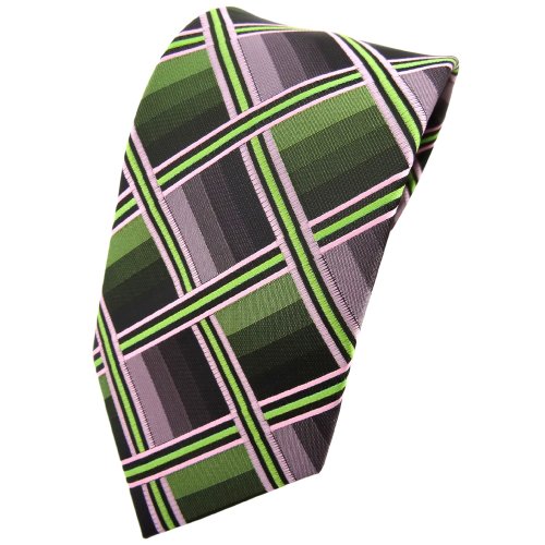 TigerTie Krawatte grün hellgrün rosa anthrazit grau kariert - Tie Binder TigerTie Krawatte grün hellgrün rosa anthrazit grau kariert - Tie Binder von TigerTie