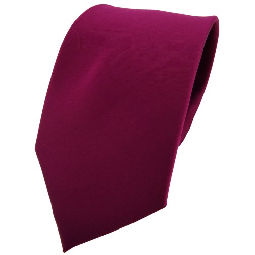 TigerTie Designer Satin Krawatte in violett bordeauxviolett einfarbig uni von TigerTie