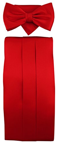 TigerTie Kummerbund + Einstecktuch + Fliege in verkehrsrot - 100% reine Seide Schärpe Leibbinde TigerTie Kummerbund + Einstecktuch + Fliege in verkehrsrot - 100% reine Seide Schärpe Leibbinde von TigerTie