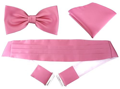 TigerTie Kummerbund Einstecktuch Satin Fliege in hellpink - Schärpe Leibbinde von TigerTie