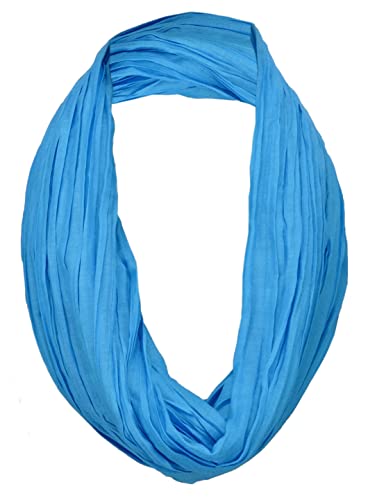 TigerTie Loop Schal in blau himmelblau einfarbig Uni - Schlauchschal Rundschal von TigerTie