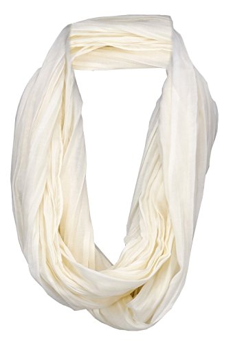 TigerTie Loop Schal in creme elfenbein einfarbig Uni - Schlauchschal Rundschal von TigerTie