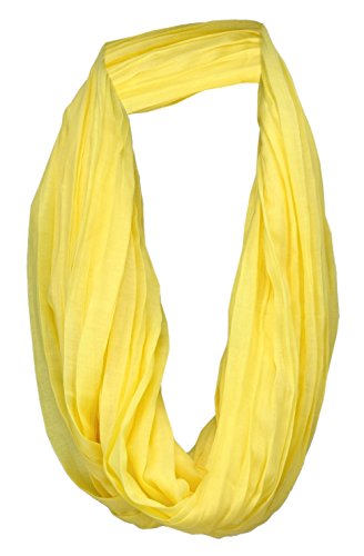 TigerTie Loop Schal in gelb knallgelb einfarbig Uni - Schlauchschal Rundschal von TigerTie